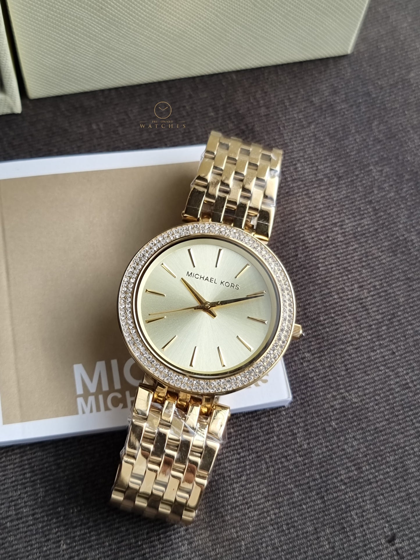 Michael Kors Darci Glitz Gold Dial Pave Bezel Ladies Watch MK3191