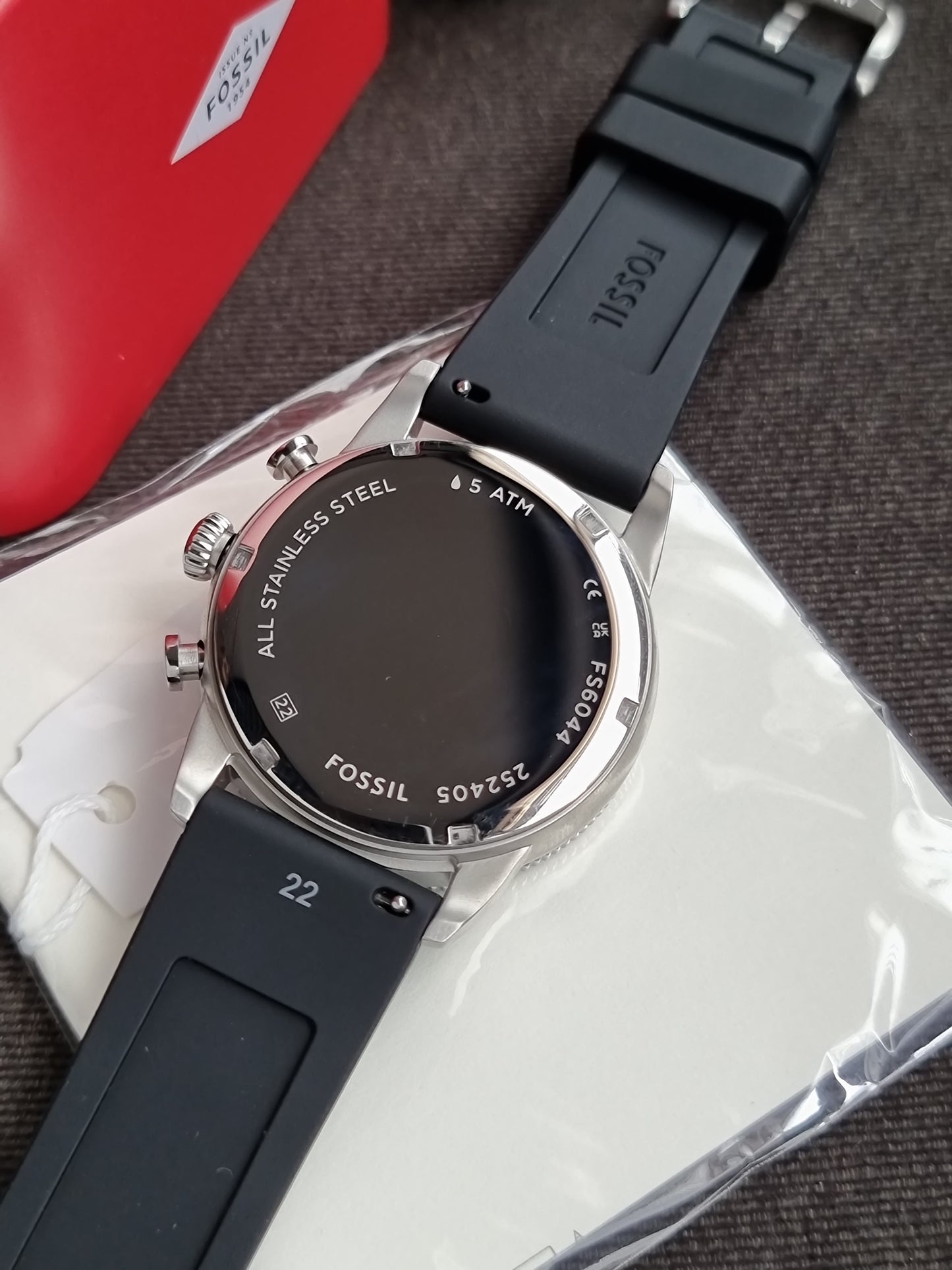 Fossil Sport Tourer Chronograph Black Silicone Watch- FS6044