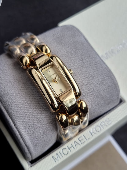 Michael Kors Mini Hally Quartz Crystal Gold 21mm Dial Ladies Watch MK4921