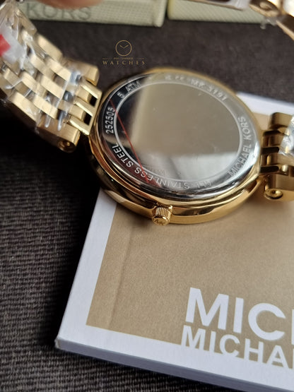Michael Kors Darci Glitz Gold Dial Pave Bezel Ladies Watch MK3191