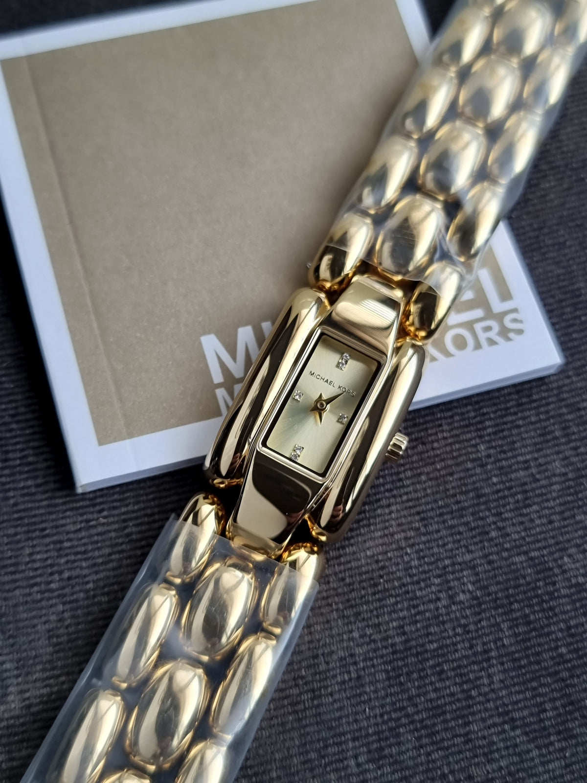 Michael Kors Mini Hally Quartz Crystal Gold 21mm Dial Ladies Watch MK4921