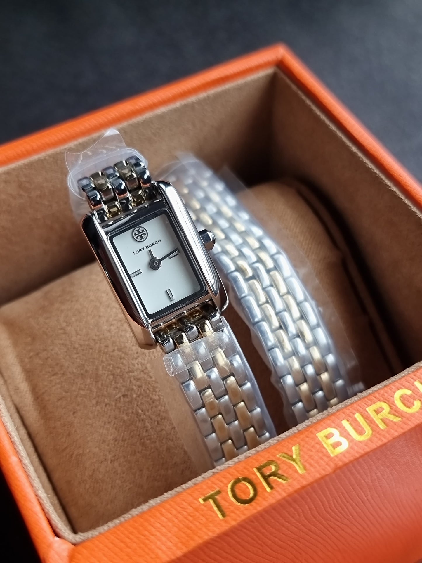 Tory Burch Mini Eleanor Double Wrap Two tone Quartz Watch
TBW1093