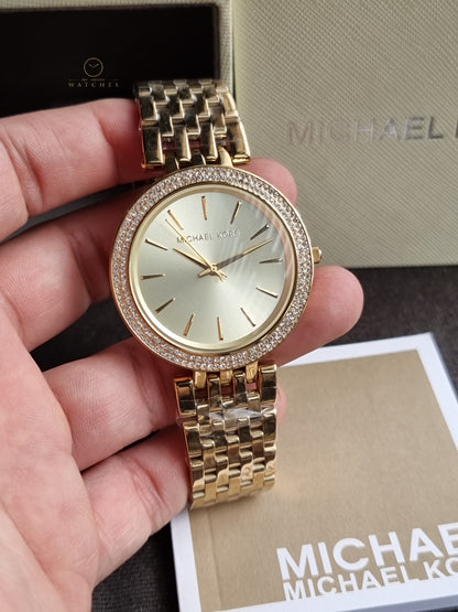 Michael Kors Darci Glitz Gold Dial Pave Bezel Ladies Watch MK3191