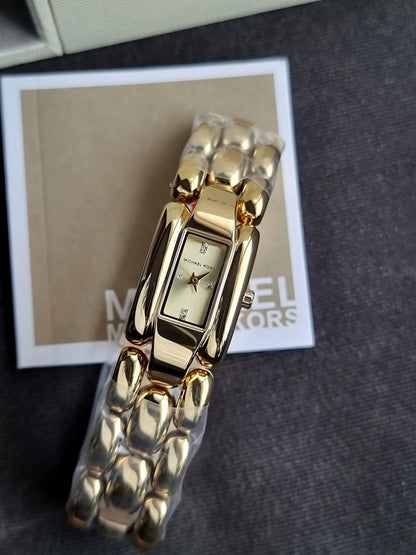 Michael Kors Mini Hally Quartz Crystal Gold 21mm Dial Ladies Watch MK4921